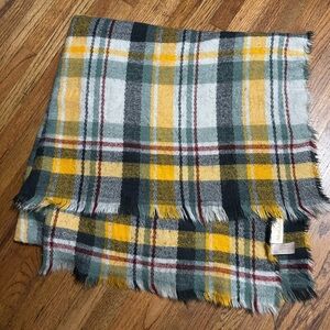 ModCloth plaid blanket scarf green yellow